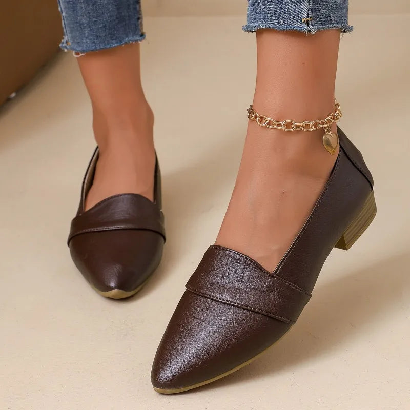 Women's Spring Autumn Vintage Solid Comfortable Single Shoes 2026 Zpaxo