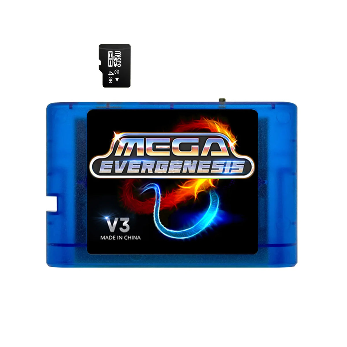 3000 in 1 MD V3 Pro Game Cartridges EDMD FlashCard For SEGA Genesis Mage Drive 16Bit Video Game Console Free With 4G TF Card Zpaxo Blue