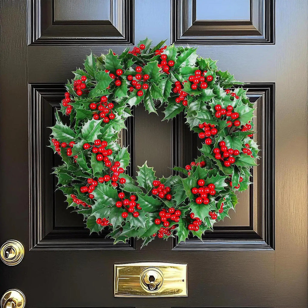 Artificial Christmas Wreath Garland Green Leaves Ornament Zpaxo