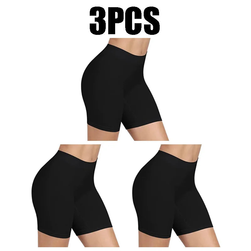 Ultra-soft High-waisted Bike Shorts Non-see-through Stretchy Gym Zpaxo 3PCS XXXL