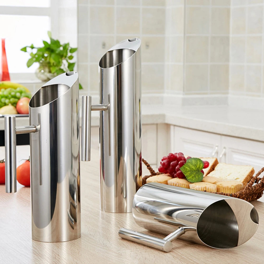 1/2L Stainless Steel Pitcher Pot for Bar Hotel KTV Restaurant Kitchen Ice Cold Freeze Water Wine Juice Water Jug Zpaxo