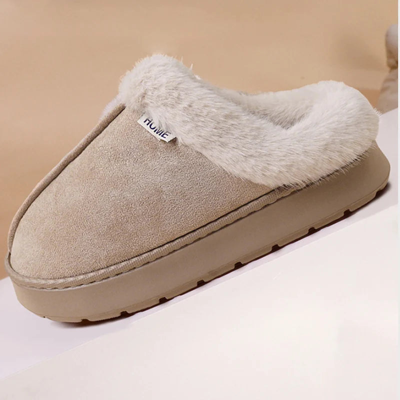 Warm Fashion Fluffy Slippers Women Winter Indoor Outdoor EVA Thick