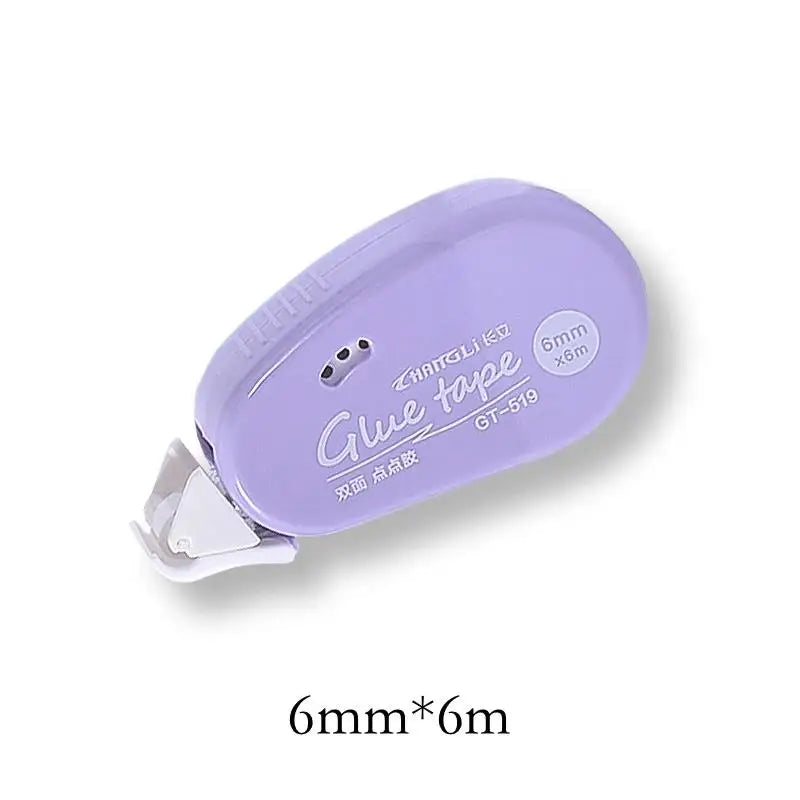 1pcs Double Sided Adhesive Dots Glue Tape DIY Scrapbooking Collage Photo Album School Stationery Supplies Roller Tape 6m x 6mm Zpaxo Purple