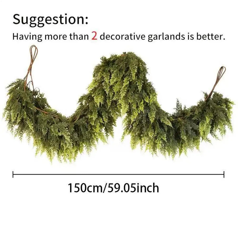 Realistic Christmas Garland Green Pine Wreath Lifelike Artificial