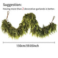 Realistic Christmas Garland Green Pine Wreath Lifelike Artificial