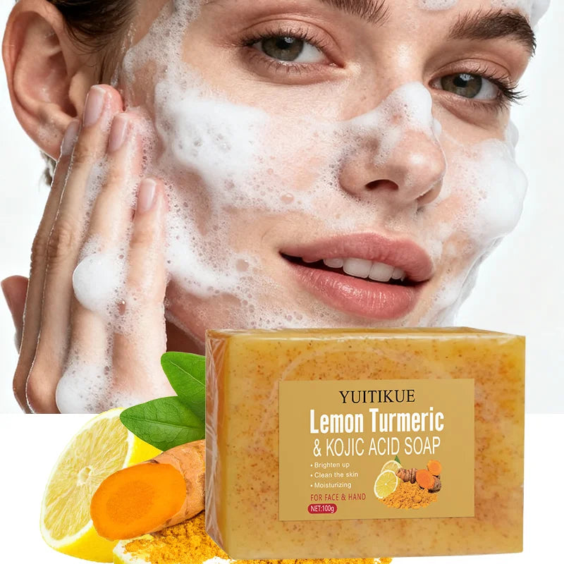 Lemon Turmeric Kojic Acid Brightening Soap 100g – All Skin Types Brightening Bar Soap Zpaxo Default Title