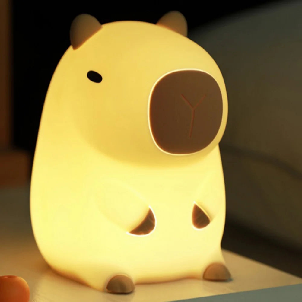 Capybara Night Light Cartoon Pat 2 Gear Silicone Sleeping USB