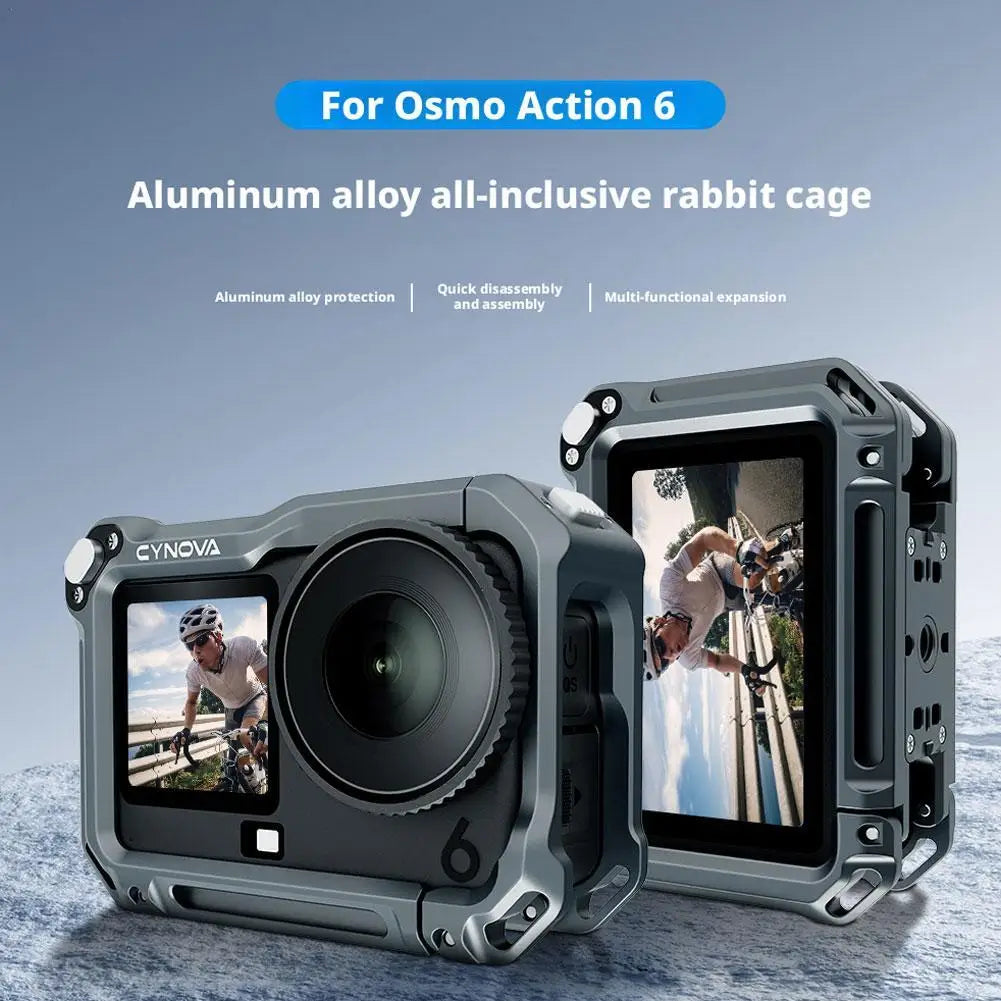 DJI Osmo Action 6 Metal Cage – Aluminum Alloy Expansion Mount Camera Cage Zpaxo