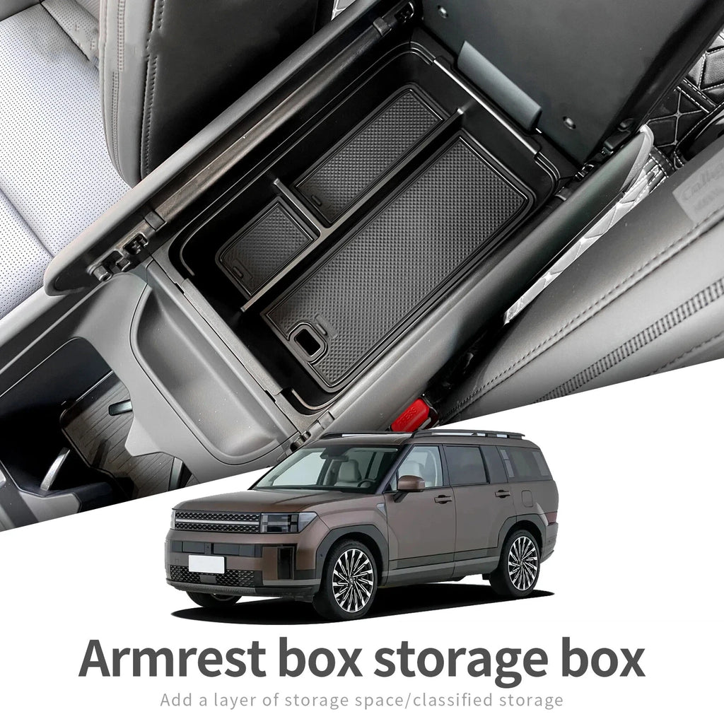 Hyundai Santa Fe 2024 2025 Car Armrest Storage Box Organizer Case