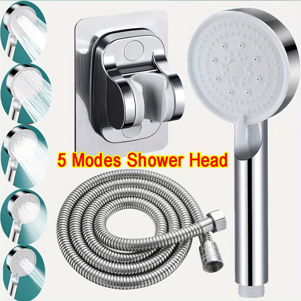 5 Mode Pressure Boost Shower Head Multifunction Adjustable Large Water Yield Shower Nozzle Massage Shower Bathroom Accessory Zpaxo