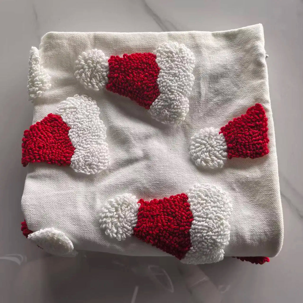 Canvas Tufting Pillow Cover Sofa Decoration Xmas Home Chair Cushion Zpaxo