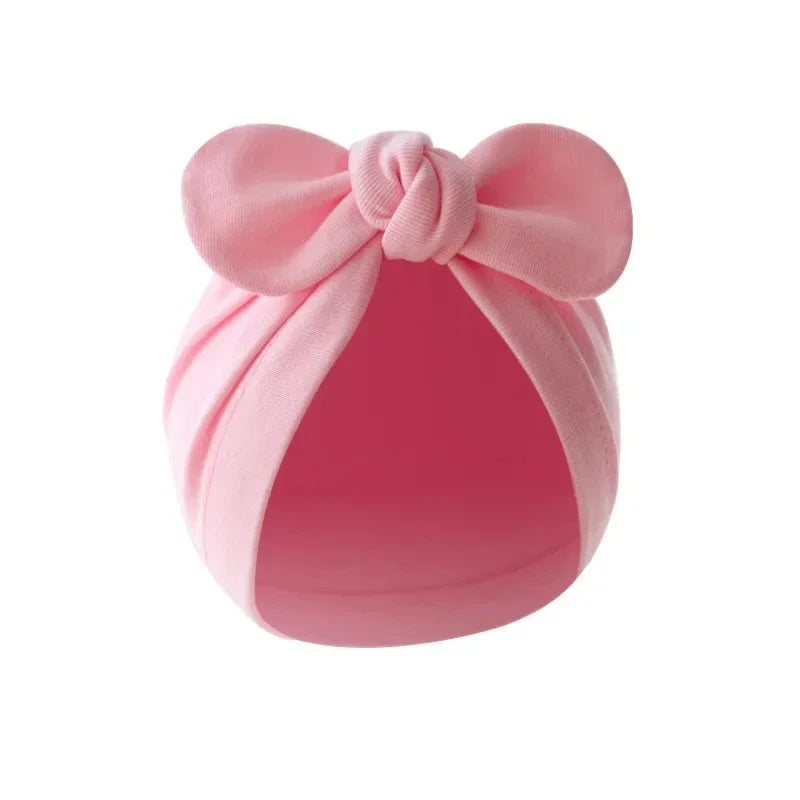 Newborn Hat Girls Boys Beanie Cute Bows Turban Hats Cotton Infant