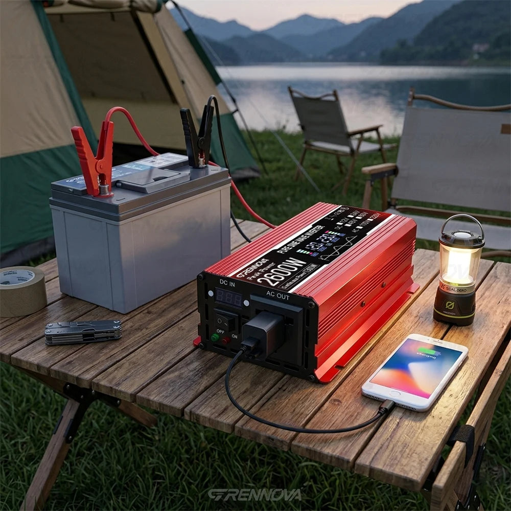 2600W Pure Sine Solar 12V To110V 220V Inverter 60A MPPT Controller