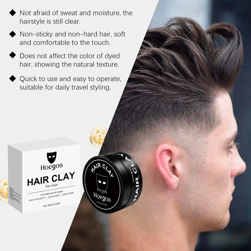 Men Styling Mud Texturizing Volumizing Increase Hair Volume Hairstyle Finished Mud Strong Hold Matte Finish Hair Styling Clay Zpaxo