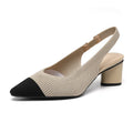Vertical Texture Knit Princess Sandals Pointed Toe Shallow Cut Side Zpaxo BT663Apricot Black 43 China Mainland