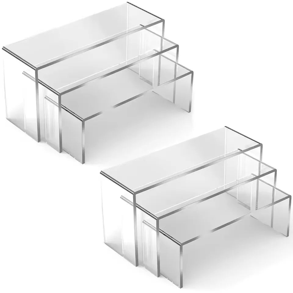 3/6/9/12Pc Clear Acrylic Display Stand Cosmetic Bag Jewelry Showcase Cup Holder for Home Shop statue Model Pottery Display Riser Zpaxo 6Pcs