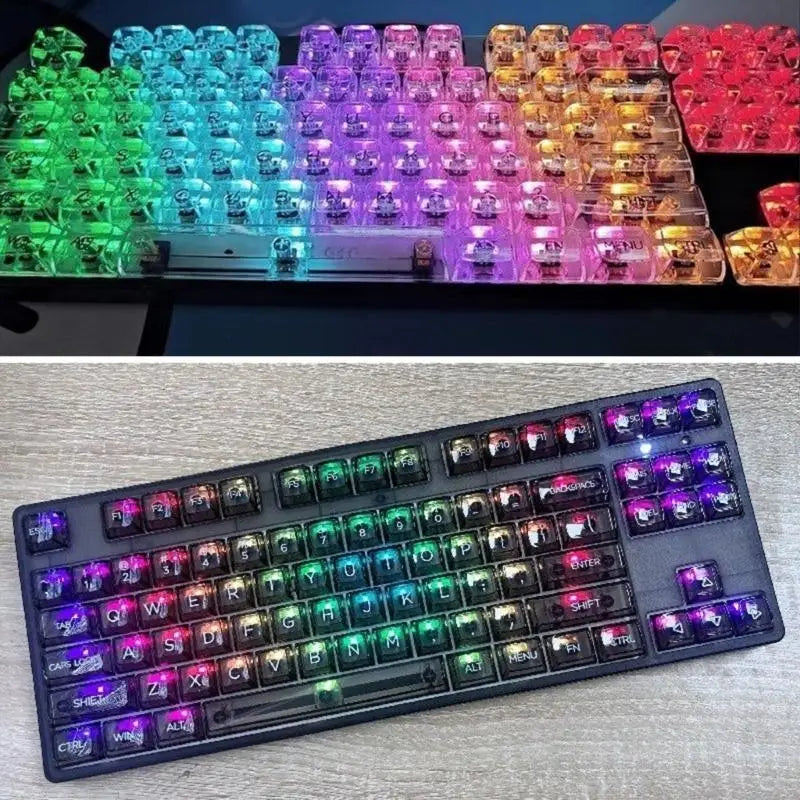 652F 132Keys Backlit Keycaps Translucents Backlits Crystal Keycap Zpaxo