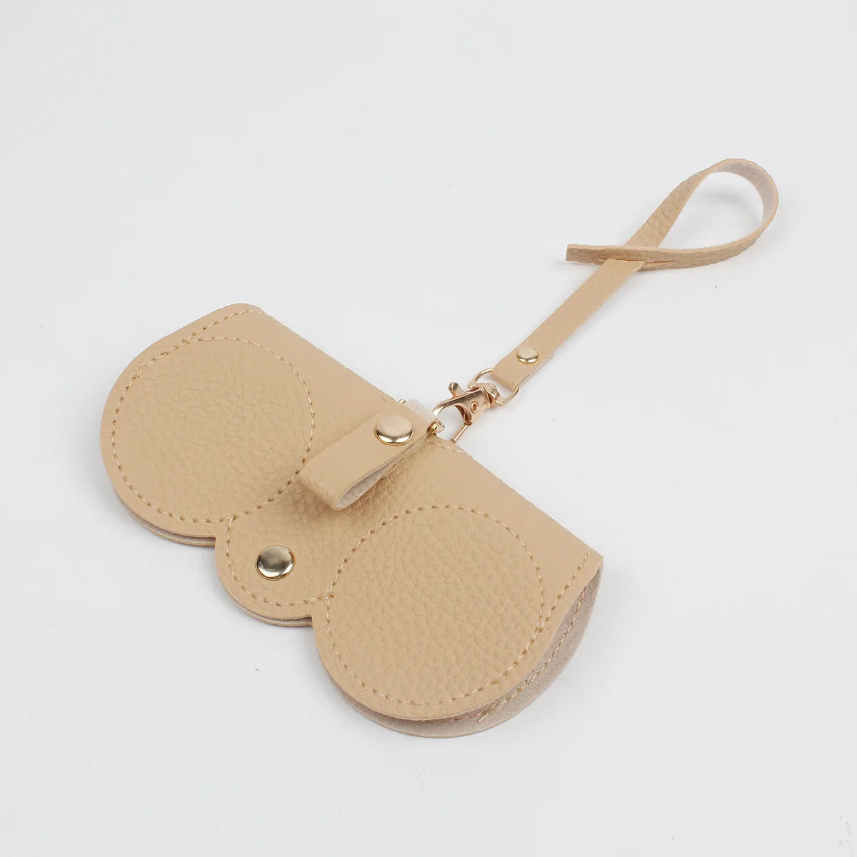 Cute PU Glasses Case Portable Eyewear Bag Snap Closure Zpaxo khaki