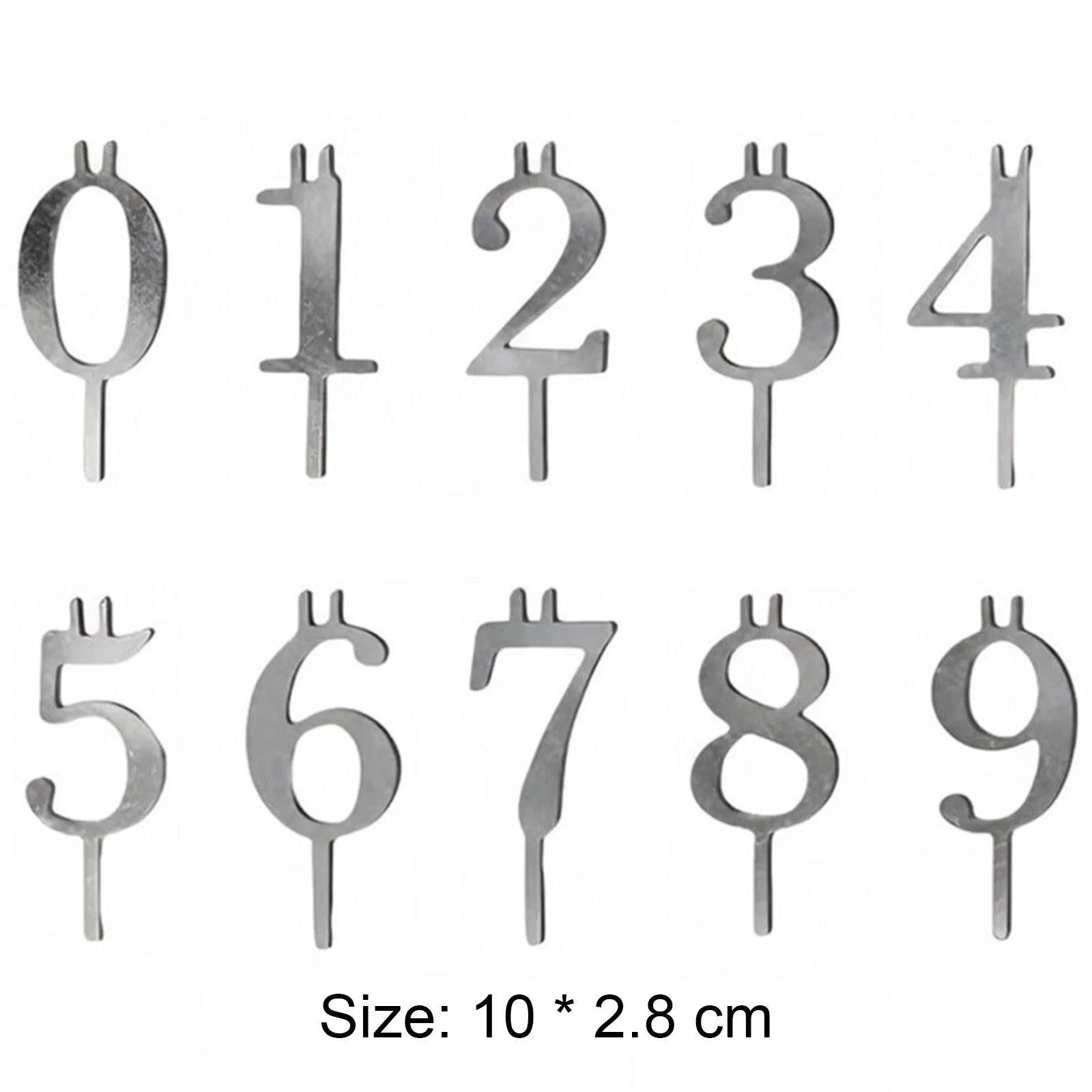 Reusable Digital Birthday Cake Candle Holders Stainless Steel Numeric