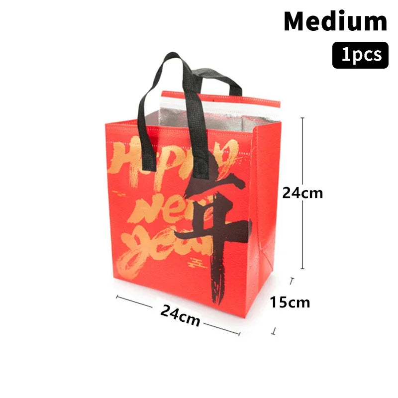 Chinese Year Non-woven Aluminum Foil Thermal Bag Handheld Zpaxo Medium