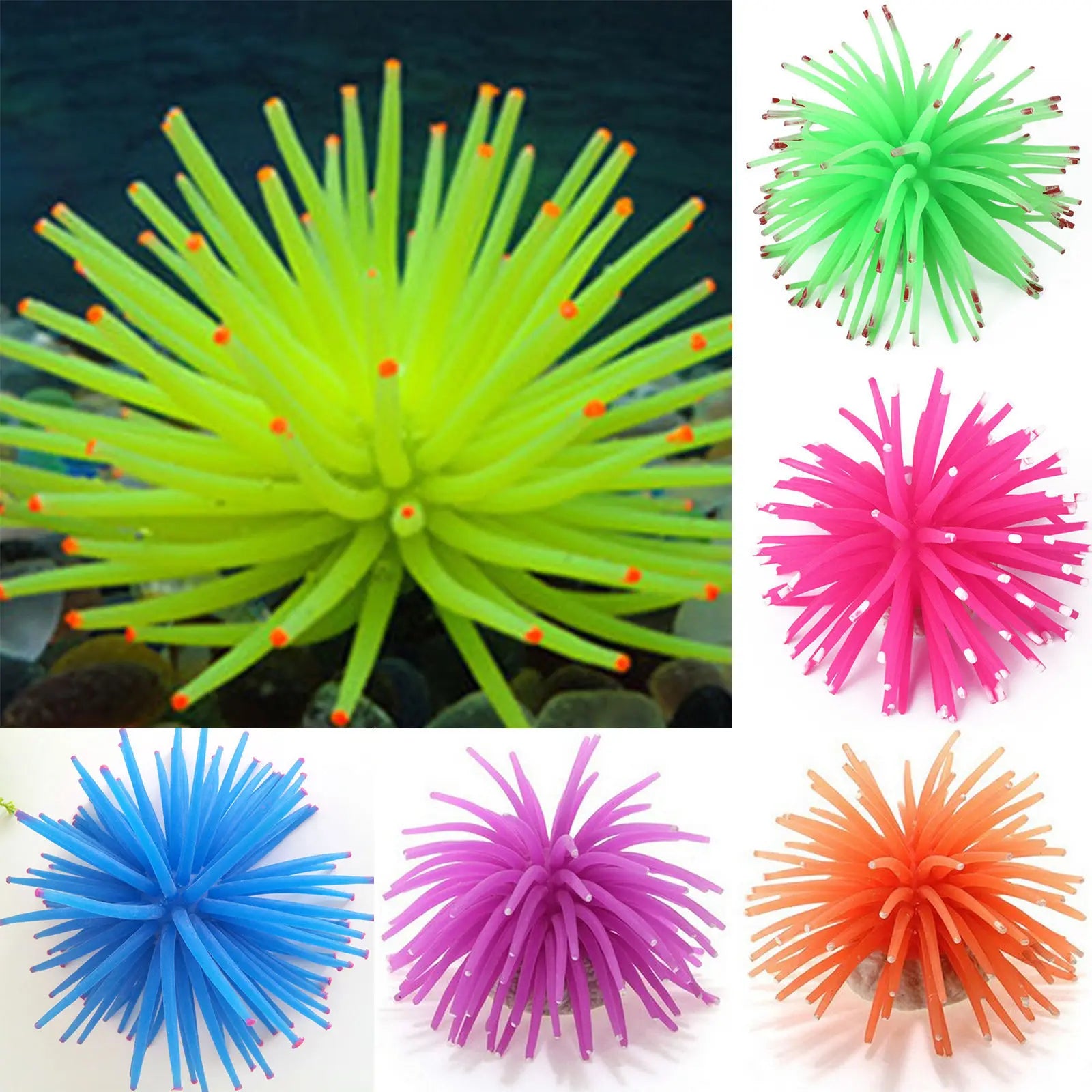Artificial Aquatic Plant Soft Sea Urchin Coral Aquarium Fish Tank