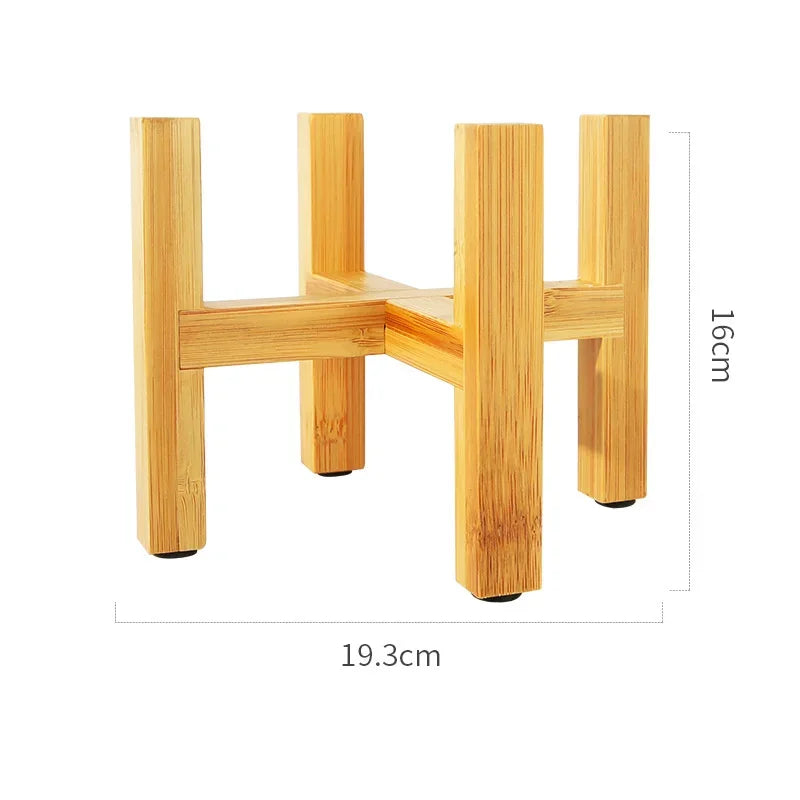 Small Durable Wood Planter Pot Trays Flower Pot Rack Strong Free Standing Bonsai Holder Home Garden Indoor Display Plant Stand Zpaxo