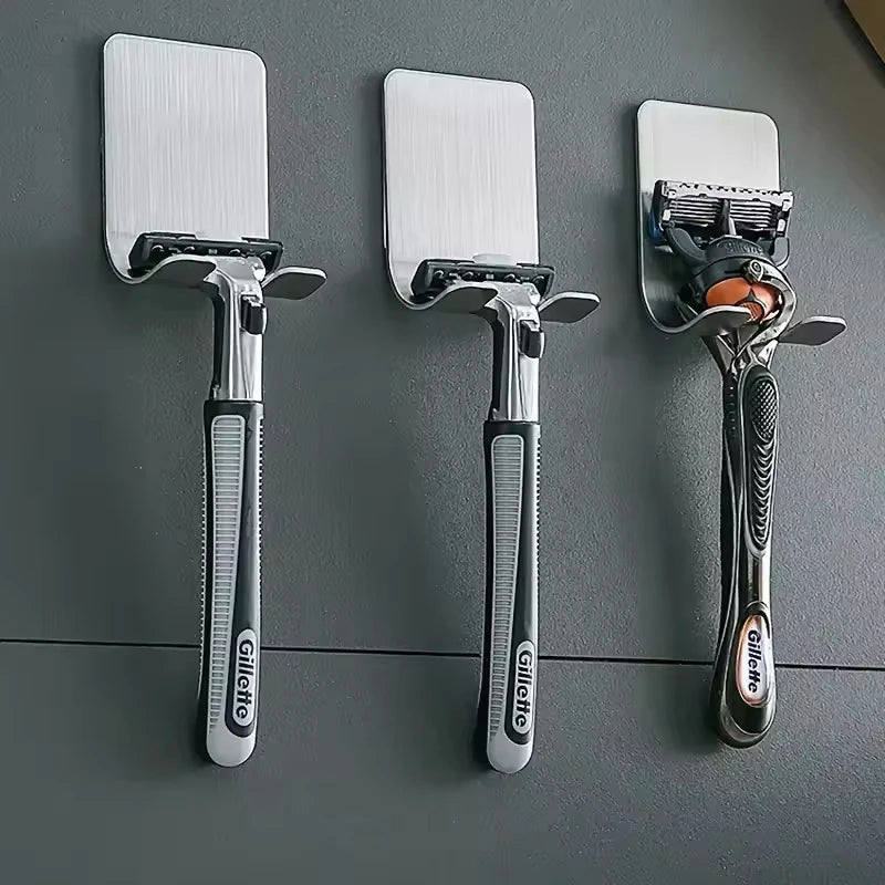 2pcs Razor Holder 304 Stainless Steel Men Shaving Shaver Razor Stand Shelf Shaving Razor Storage Rack Bathroom Hook Organizer Zpaxo