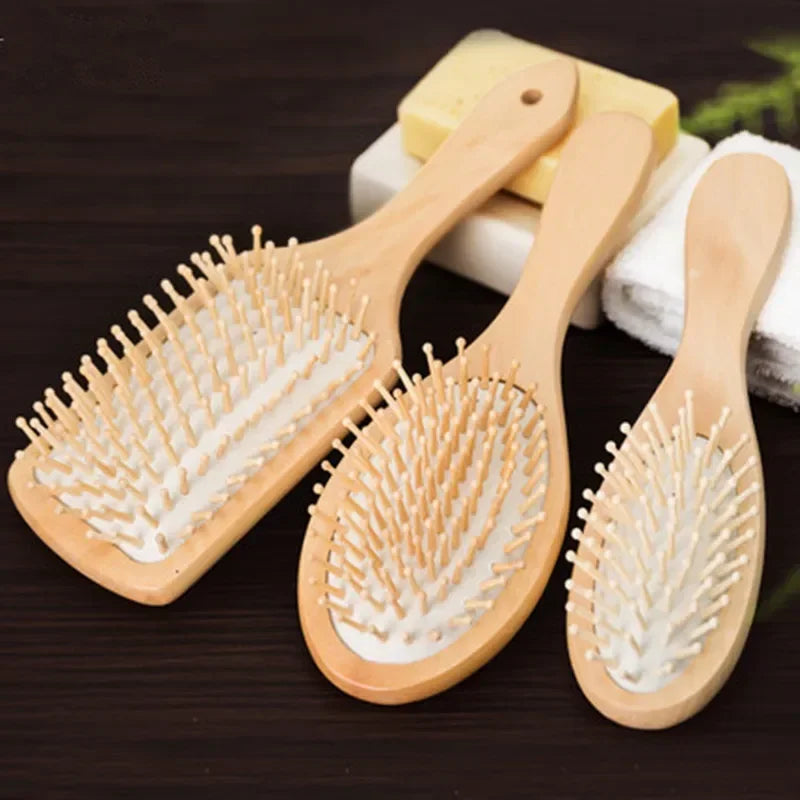 Wood Comb Professional Healthy Paddle Cushion Hair Loss Massage Brush Hairbrush Comb Scalp Hair Care Healthy bamboo comb Zpaxo