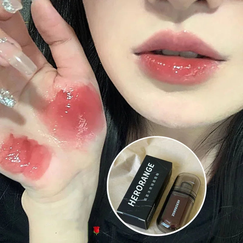 Misty Ice Night Mirror Lip Gloss Long Lasting Not Fade Lip Tint Water Gloss Glass Lipstick Blood plasma Lip Makeup Cosmetics Zpaxo