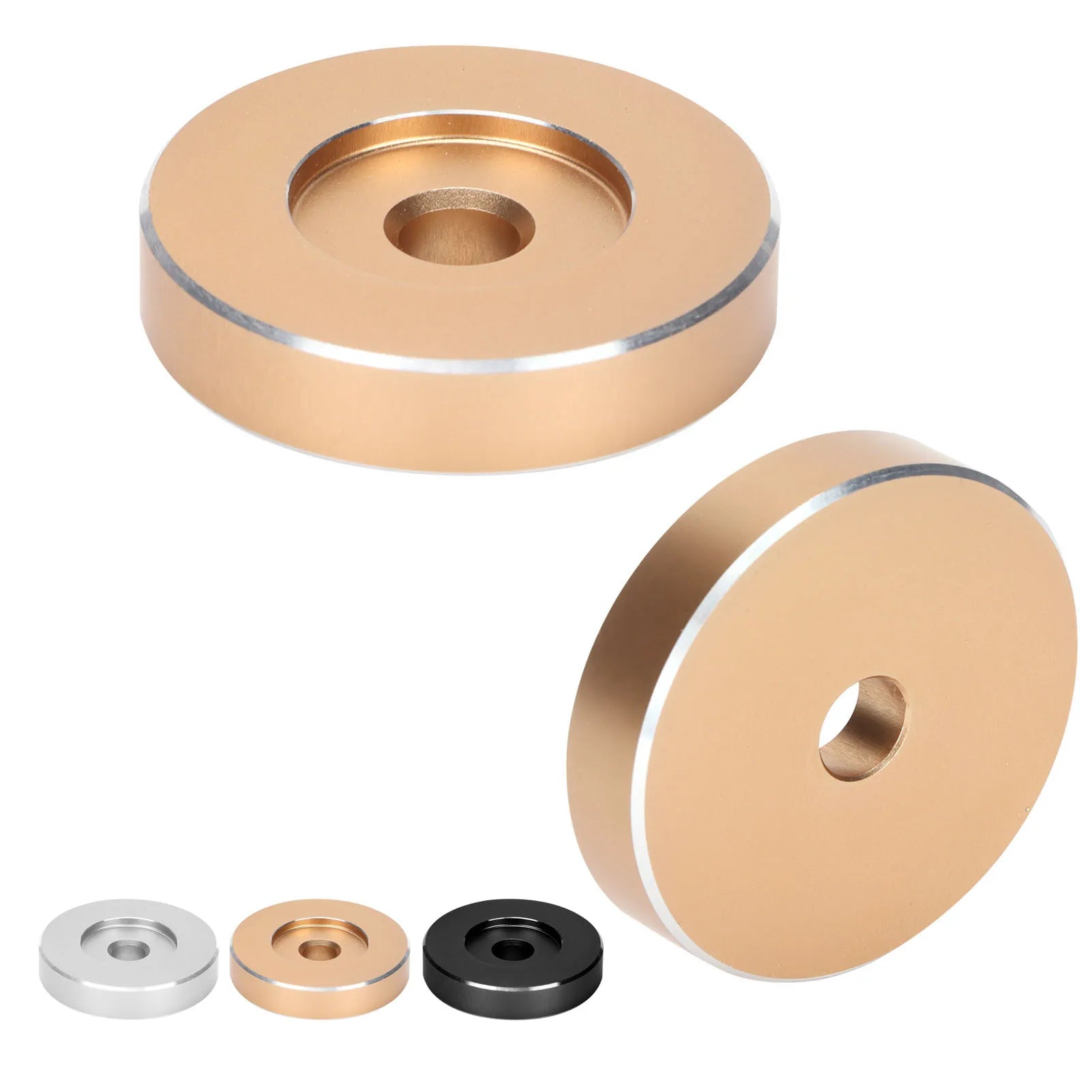 45 RPM Record Aluminum Turntable Adapter Large Hole Conversion Sheet Vinyl Black Clamp Adapter for Most Big Hole Records Zpaxo