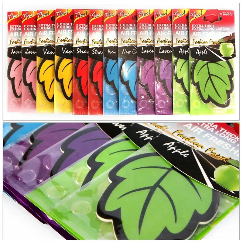 Leaf Hanging Car Air Freshener – Natural Scented Tea Paper 6–36pc