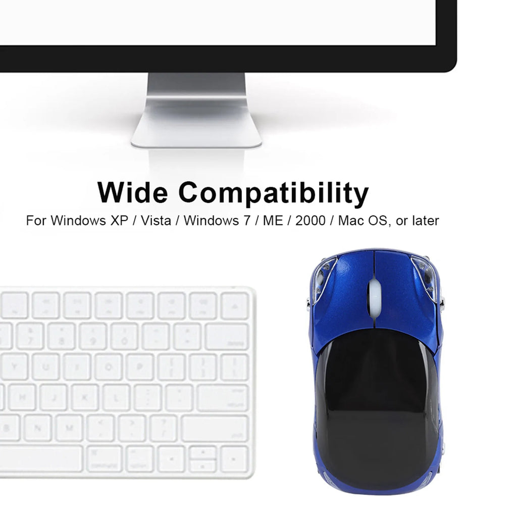 Car Mouse Wireless Optical 1600DPI Mac ME Windows Tablet Gaming Office