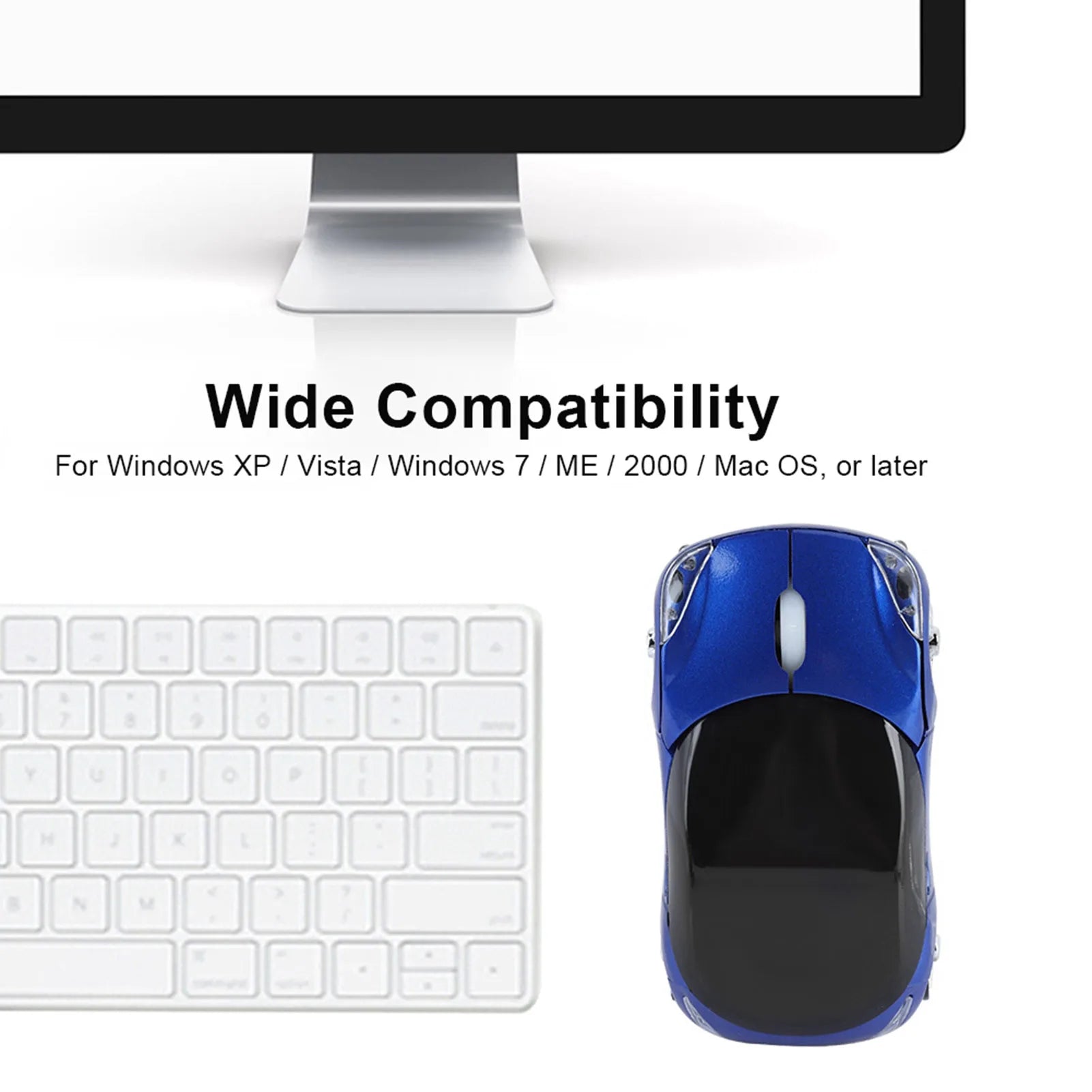 Car Mouse Wireless Optical 1600DPI Mac ME Windows Tablet Gaming Office