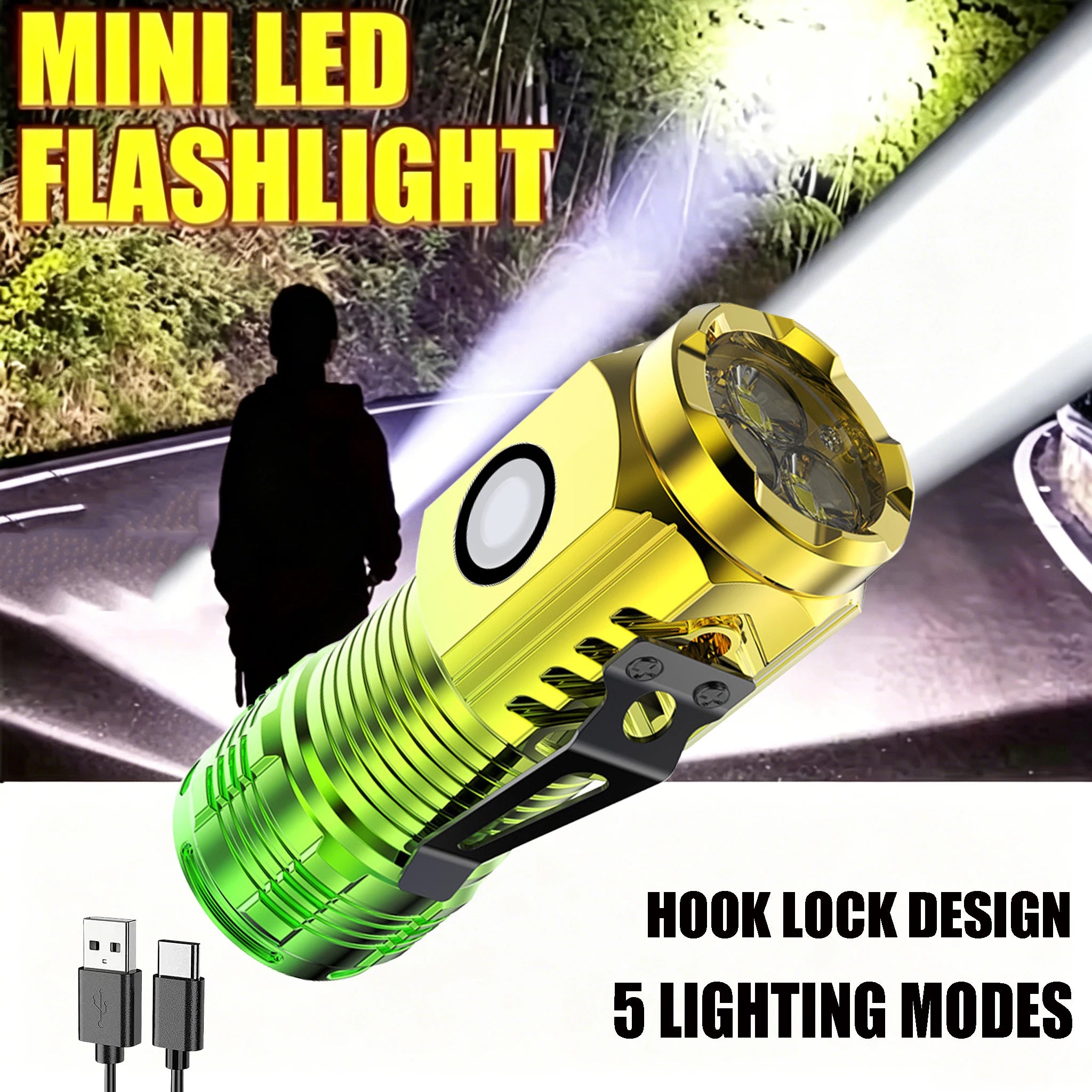 KDULIT Mini Rechargeable LED Flashlight – Waterproof Pen Clip Torch