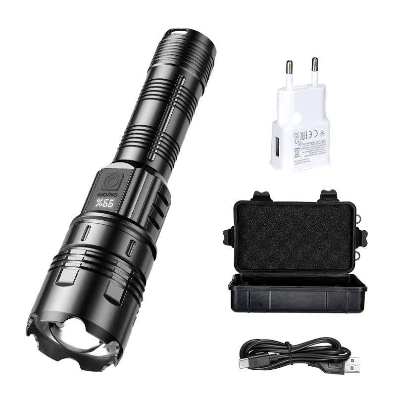 Rechargeable LED Tactical Flashlight – 5 Modes, Waterproof