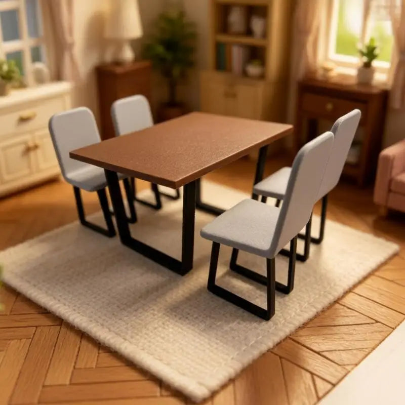 Miniature Dining Table Chair 1 12 Dollhouse Mini Furniture Model Home Zpaxo