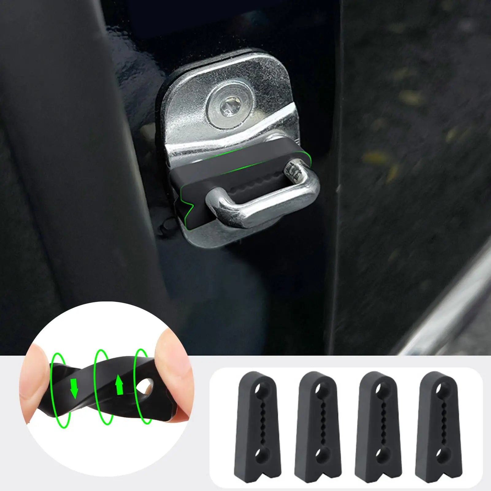 Car Door Lock Cover 4 Adhesive High-elasticity Silicone Latch