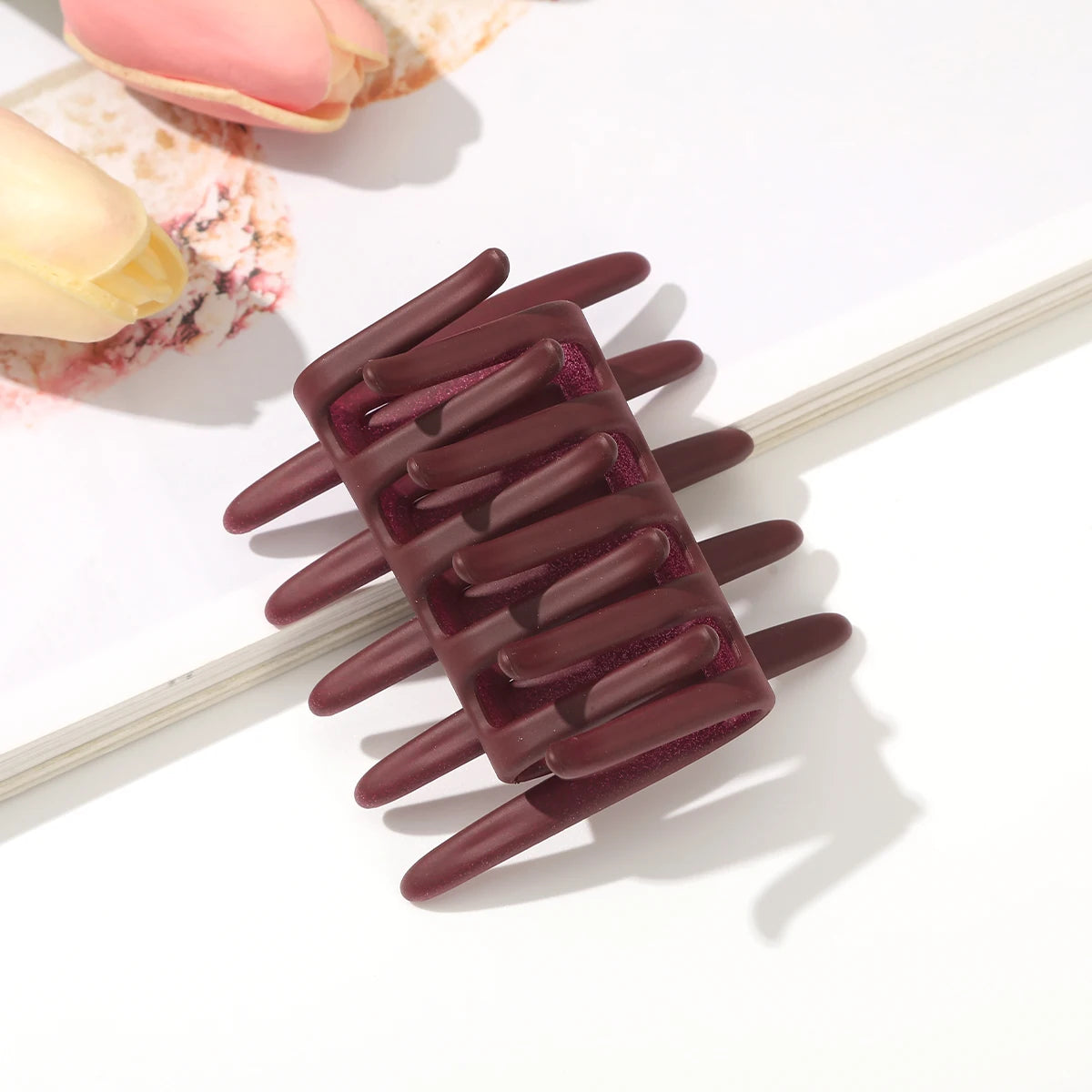 Double Sided Hair Clip Hair Comb For Women Frosted Toothed Non-slip Comb Black Ponytail Hairpin Hair Accessorie Zpaxo RED
