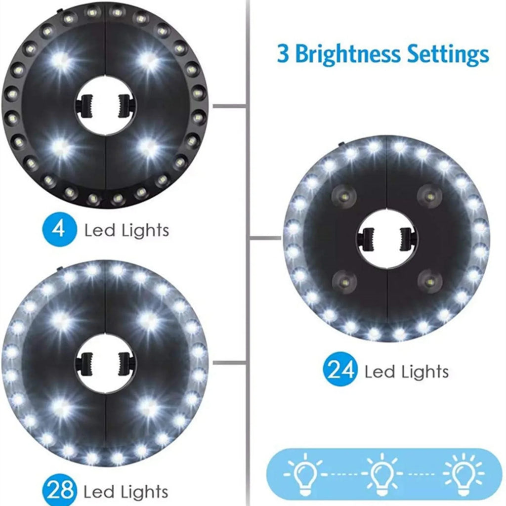 28 LEDs Patio Umbrella Light Parasol Beach 3 Brightness Modes Garden
