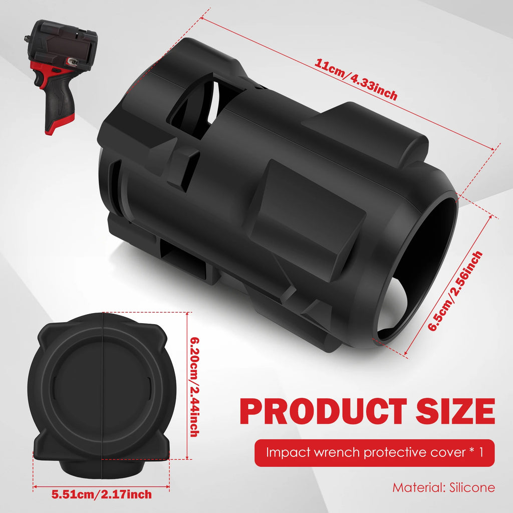 Silicone Protective Boot For Milwaukee M12 Stubby 3/8" & 1/2" M18 Fuel 1/2 Impact Wrench Oil Resistant Guard Case Auto Mechanic Zpaxo For M12 2562 20 2563
