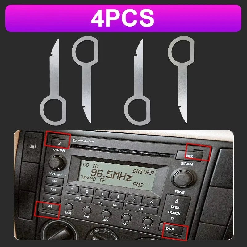 Car Stereo Removal Keys – Metal Radio Release Tool Kit | VW Audi Ford