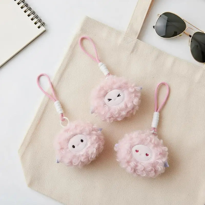 Adorable Soft Toy Curly Sheep Keychain Perfect Bag Pendant Birthday Zpaxo