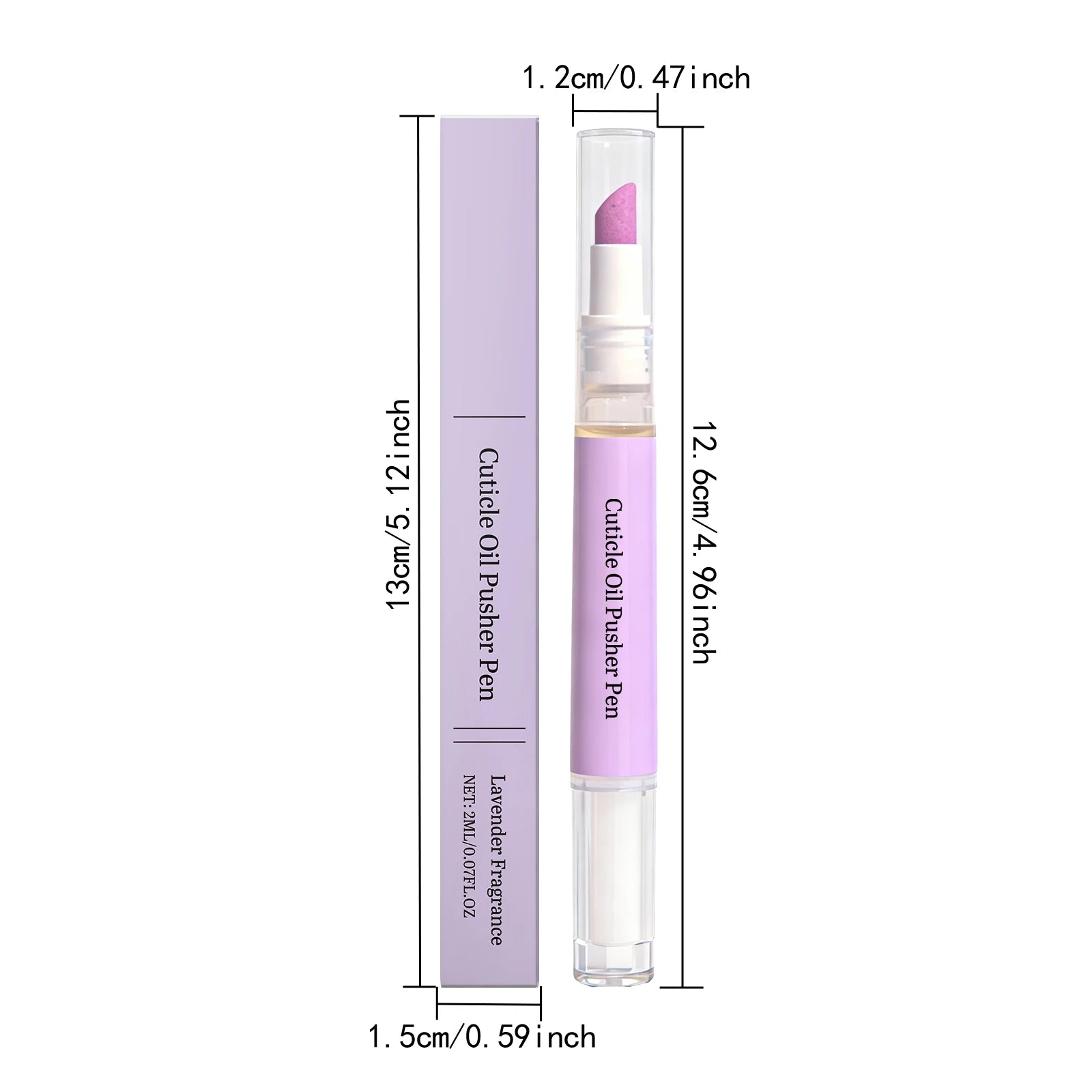 2-in-1 Cuticle Oil Pusher Pen | Lavender Nail Care Tool Cuticle Oil Pen Zpaxo