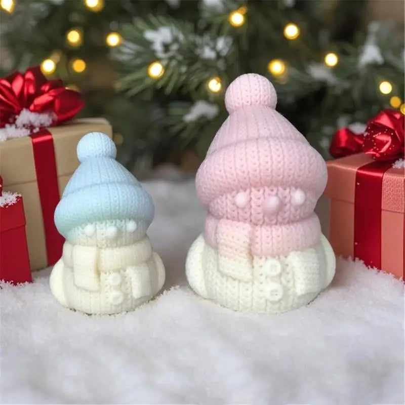 Snowman Silicone Mould Knitted Designs Craft Making