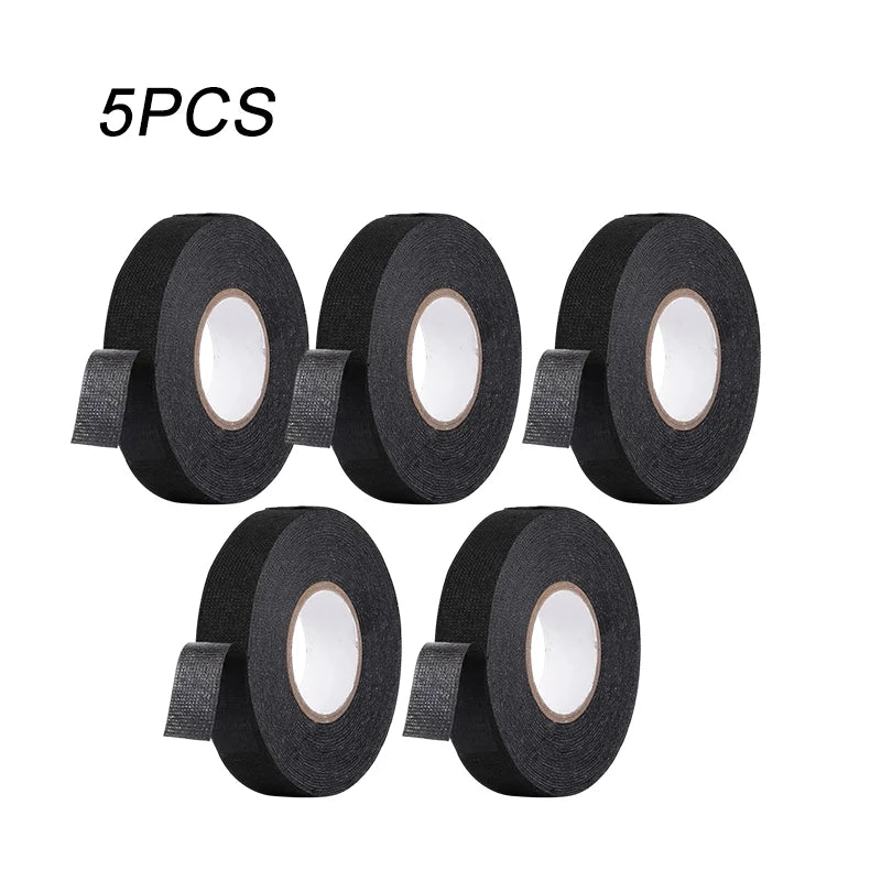 Electrical Insulating Tape Heat Resistant Harness Tape 9/15/50MM Car Cable Harness Wiring Loom Protection Waterproof Tape Zpaxo 5PCS 10M 15mm