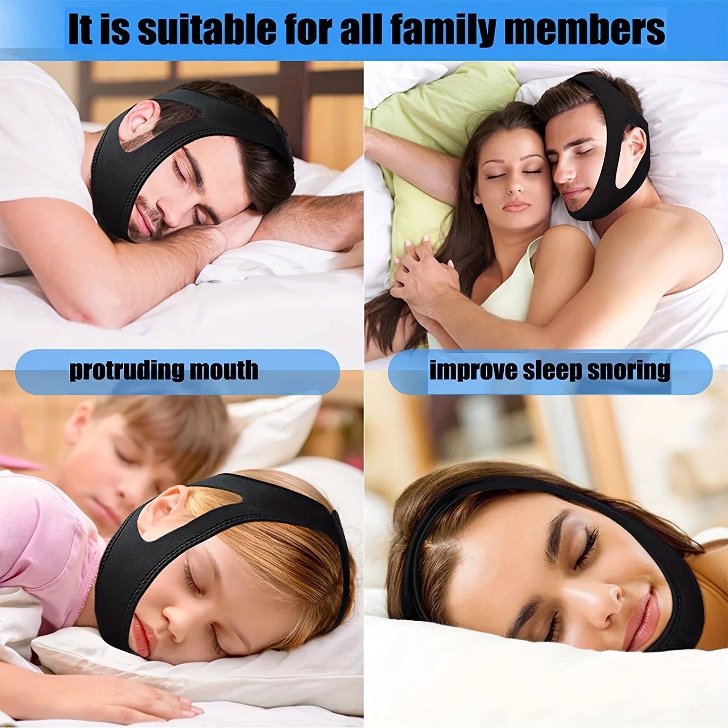 Neoprene Anti Snoring Chin Strap Stop Snore Jaw Belt Stopper Sleep