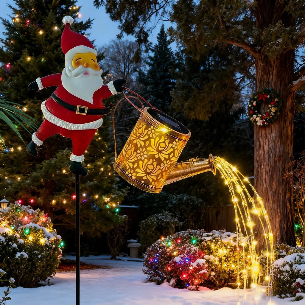 Christmas Solar Kettle Lights LED Waterproof Vintage Lamp Watering