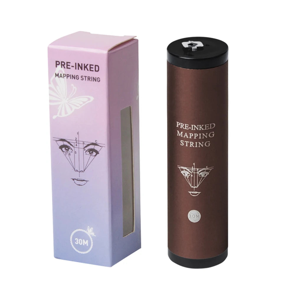 30M Premium Brow Mapping String Microblading Pre-inked Eyebrow Marker Zpaxo Brown
