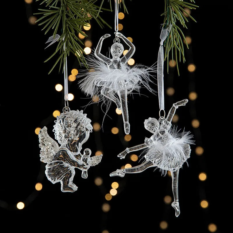 Acrylic Christmas Ice Crystal Pendant – Angel Tree Ornament Christmas Tree Ornament Zpaxo