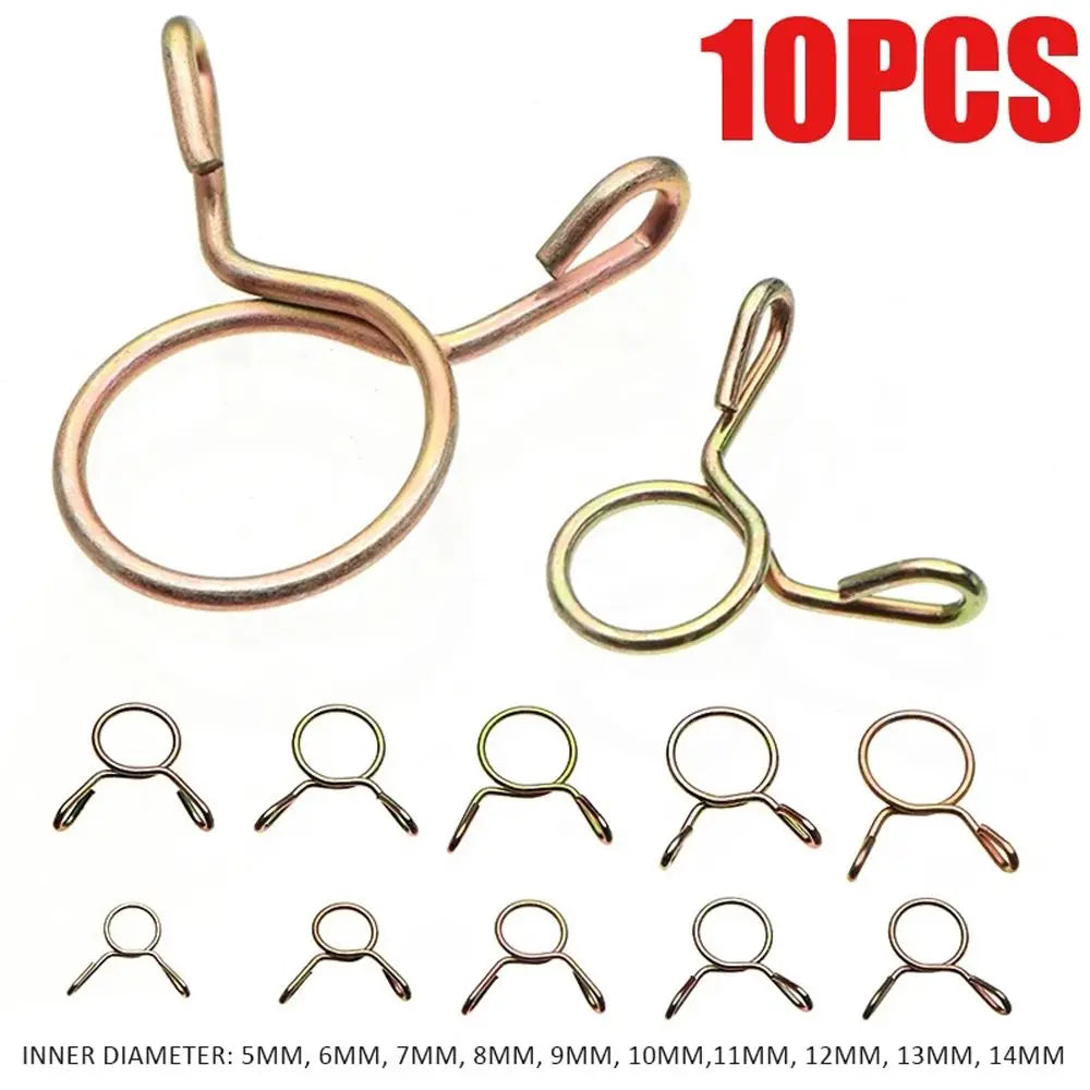 for Motorcycle Scooter Zinc Plated M5-M14 Air Tubing Water Pipe Tubing Spring Clamps Hose Clamp Fuel Line Hose Clips Zpaxo
